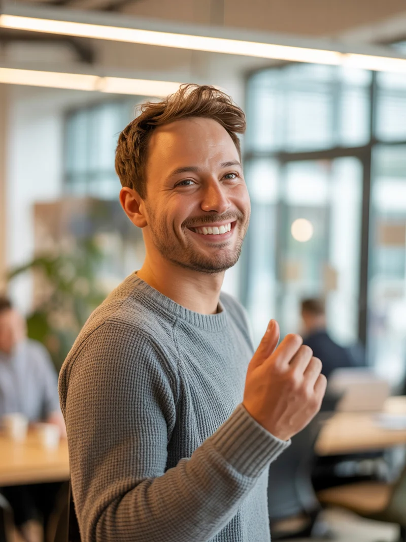 Smiling mentor on Evoluna platform